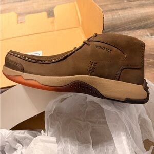 Men's Brown Leather Boots with Comfort Toe
